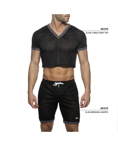 Addicted Slam V-Ausschnitt Crop Top AD1274