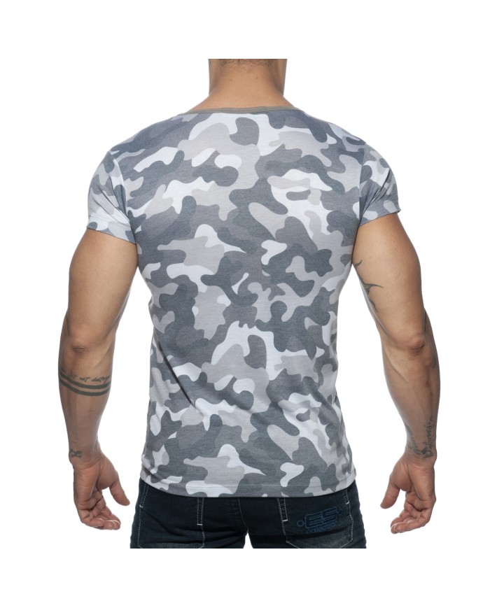 Addicted Verwaschenes T-Shirt im Tarnmuster AD800