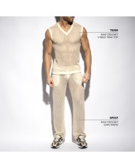 Es Collection Naturfarbene gehäkelte Hose SP347