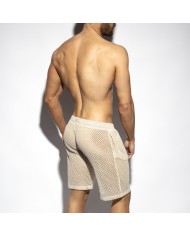 Es Collection Naturfarbene gehäkelte Shorts SP348