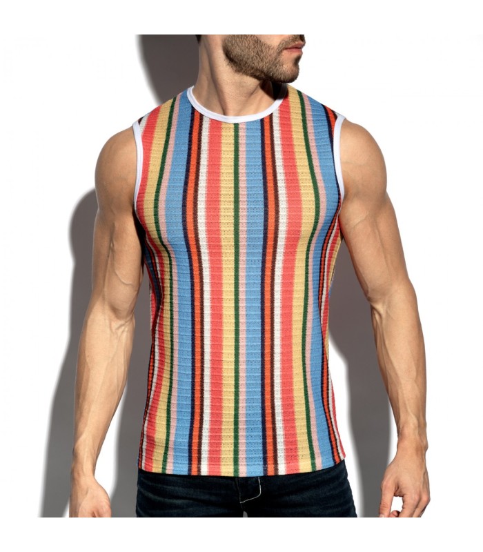 ES Collection Gelato Gestreiftes Tanktop mit breiten Trägern TS374