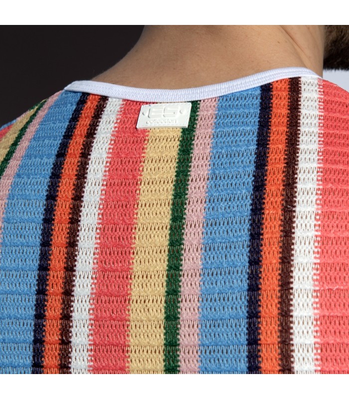 ES Collection Gelato Gestreiftes Tanktop mit breiten Trägern TS374