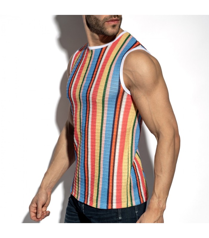 ES Collection Gelato Gestreiftes Tanktop mit breiten Trägern TS374