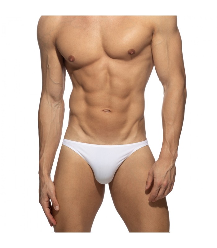 Addicted Schneeweißer Gerippter Bikini Slip AD1465