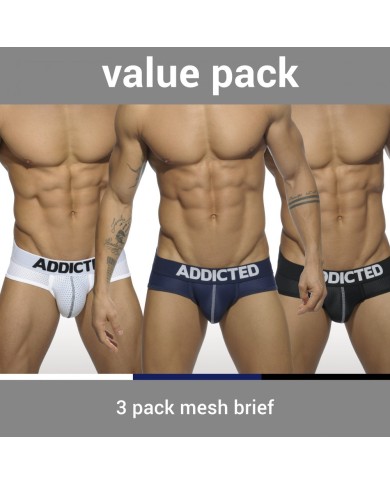 Addicted 3er Pack Netz Slip mit Push Up AD475P