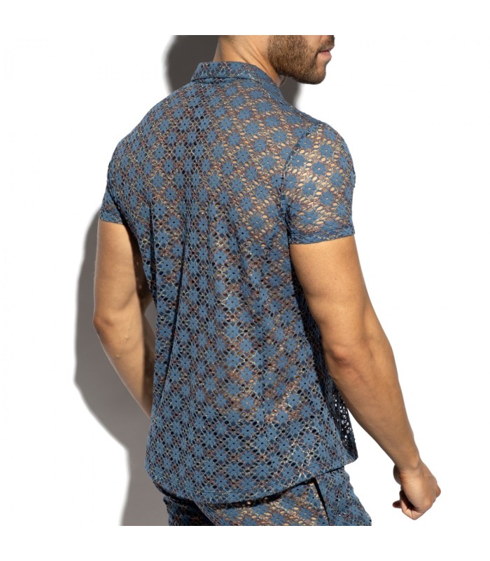 ES Collection Hemd mit Metallic Blumenmuster SHT037
