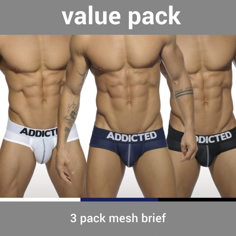 Addicted 3 Pack Mesh Brief Push Up AD475P | Addicted Austria – fast delivery