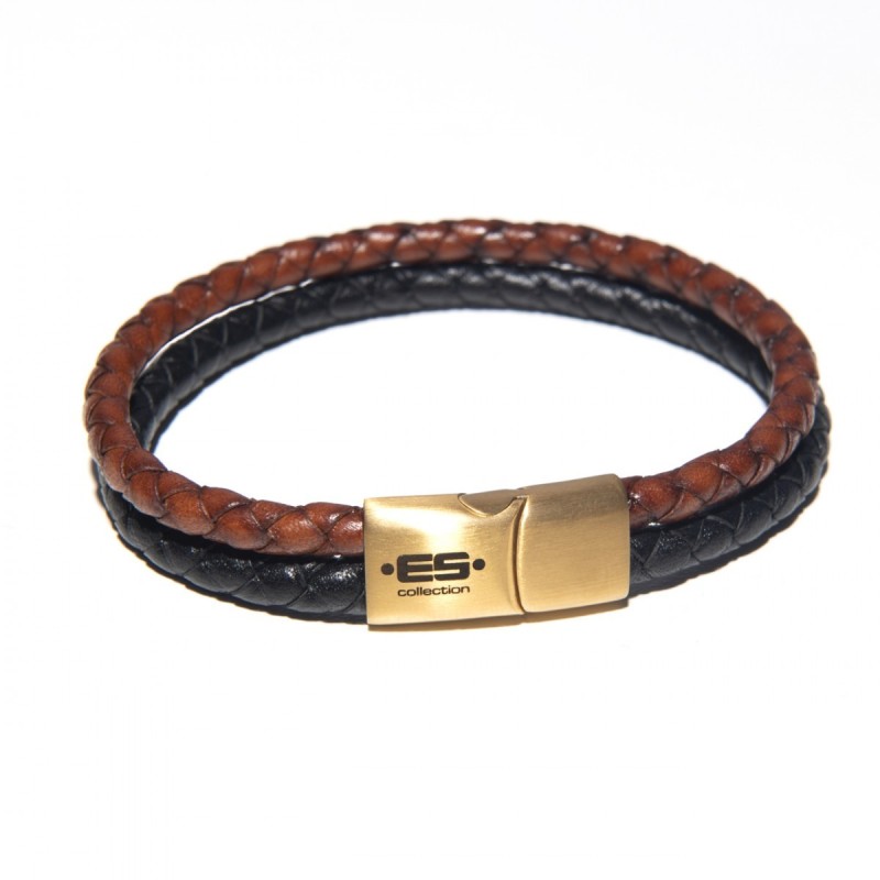 ES Collection Doppeltes geflochtenes Lederarmband AC185 | Addicted Österreich – schneller Versand
