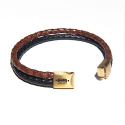 ES Collection Doppeltes geflochtenes Lederarmband AC185 | Addicted Österreich – schneller Versand