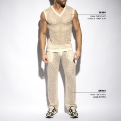 Es Collection Naturfarbenes gehäkeltes V-Ausschnitt Tanktop TS350 | Addicted Österreich – schneller Versand