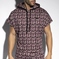 Es Collection Locker geschnittener ärmelloser Kapuzenpullover Labyrinth SP334 | Addicted Österreich – schneller Versand