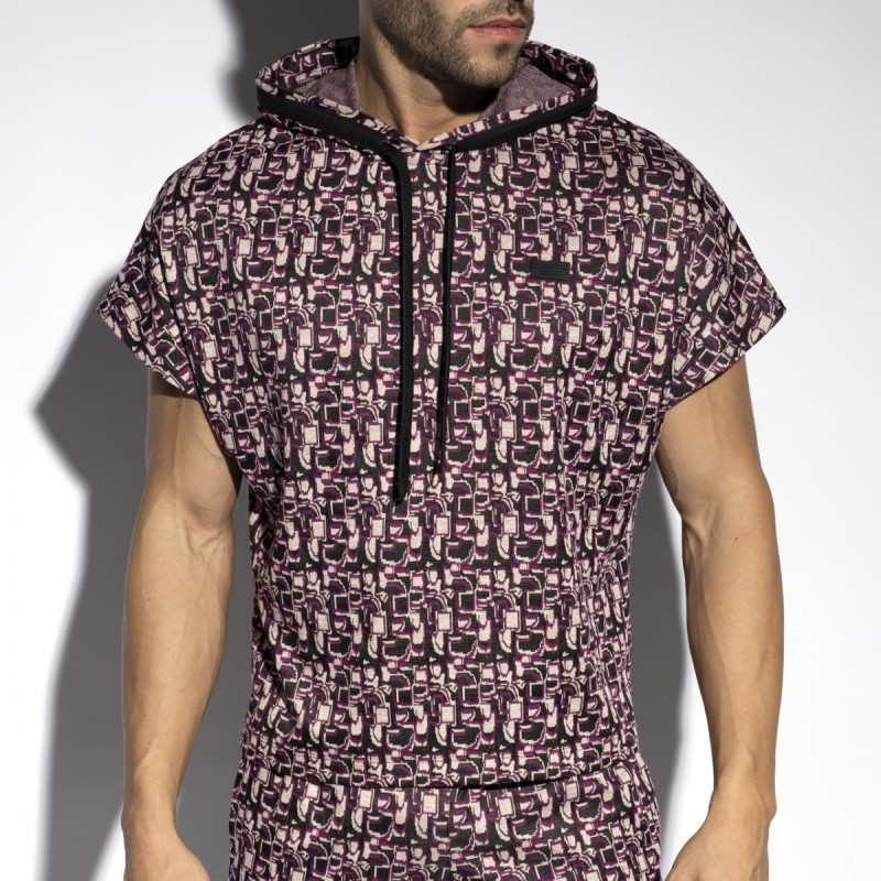 Es Collection Locker geschnittener ärmelloser Kapuzenpullover Labyrinth SP334 | Addicted Österreich – schneller Versand