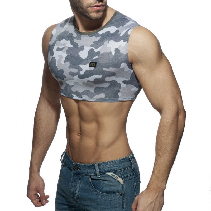 Addicted Sleeveless Camo Crop Top AD869 | Addicted Austria – fast delivery