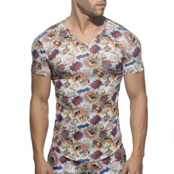 Addicted Comic V Neck T-Shirt AD1086 | Addicted Austria – fast delivery
