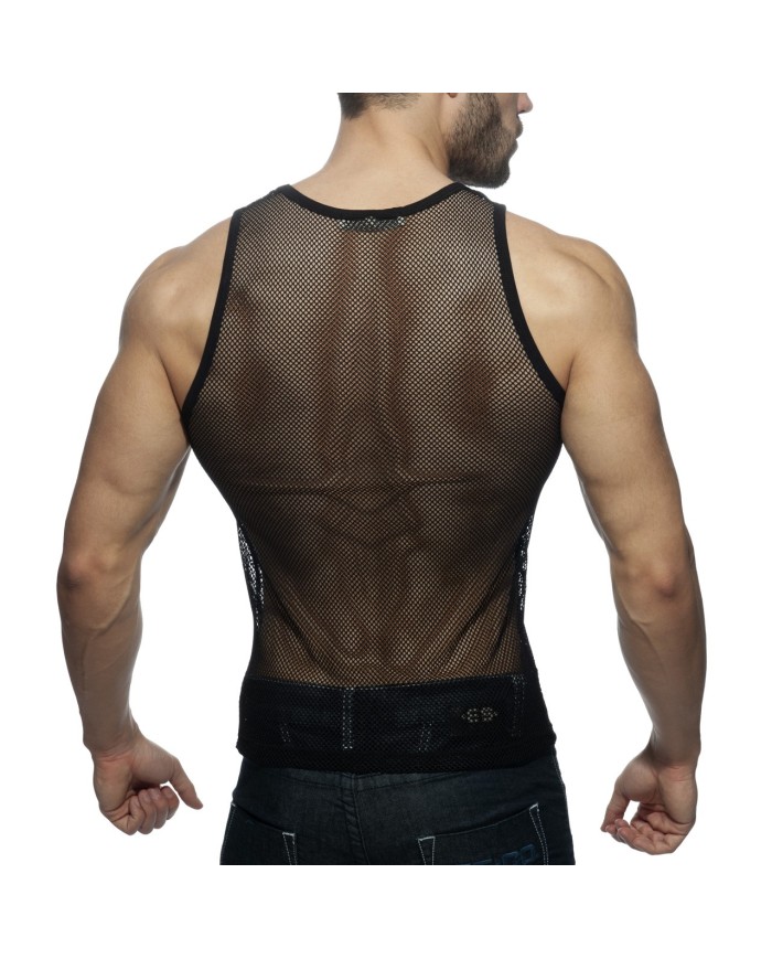 Addicted schwarz & weißes Netz Tanktop AD848