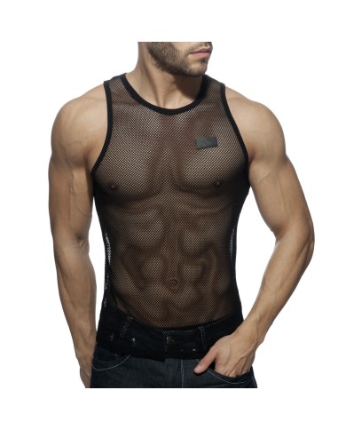 Addicted schwarz & weißes Netz Tanktop AD848