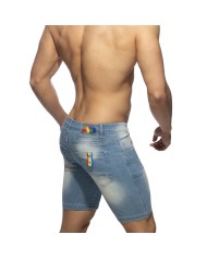 Addicted Kurze Jeans mit Regenbogenband AD991