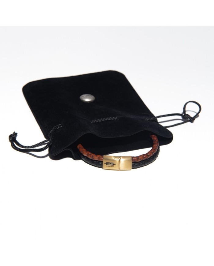 ES Collection Doppeltes geflochtenes Lederarmband AC185