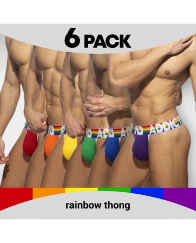 Addicted 6 Pack Rainbow Thong AD1145
